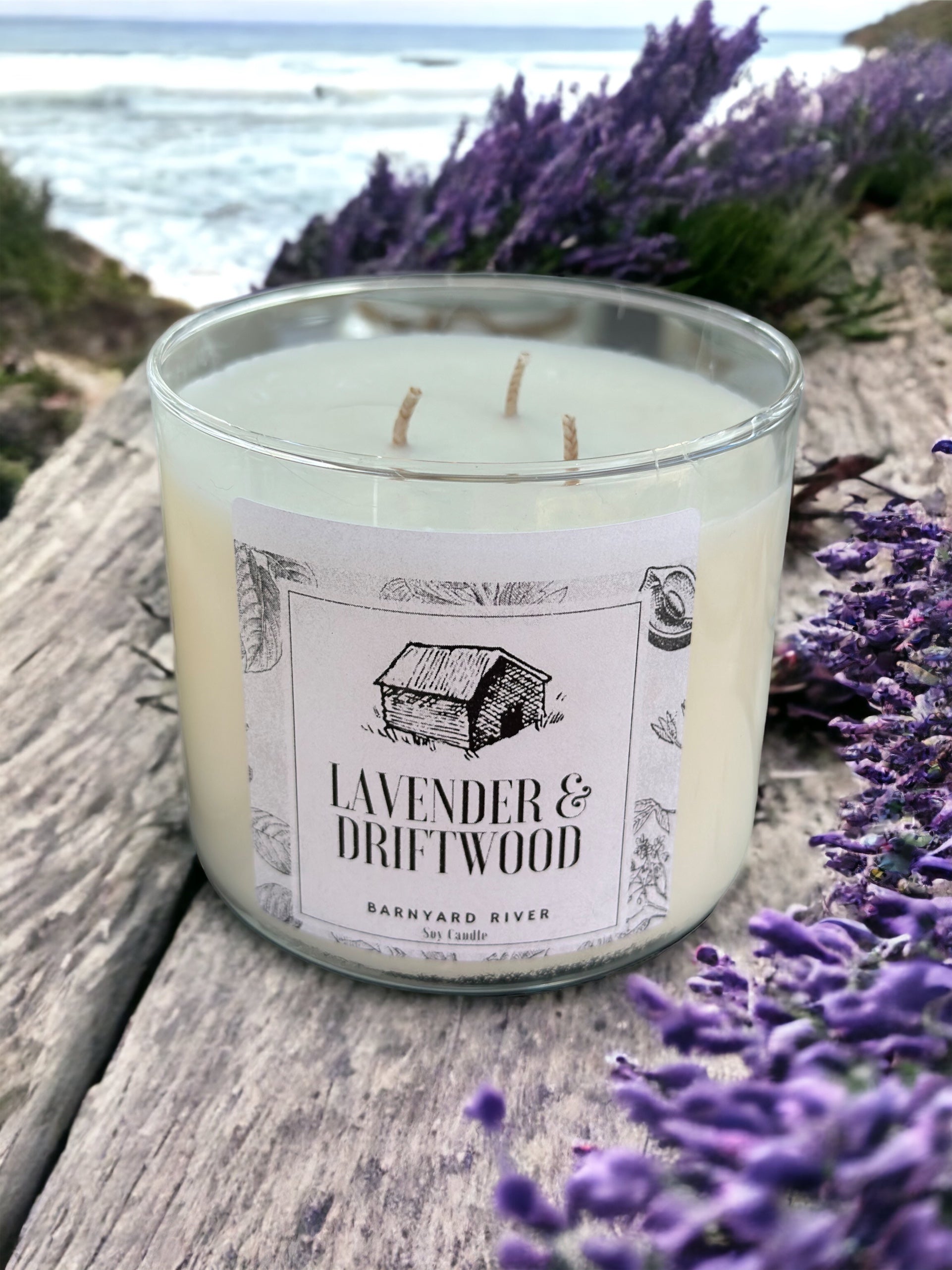 Driftwood Scented Candle | Lavender & Driftwood | Barnyard River