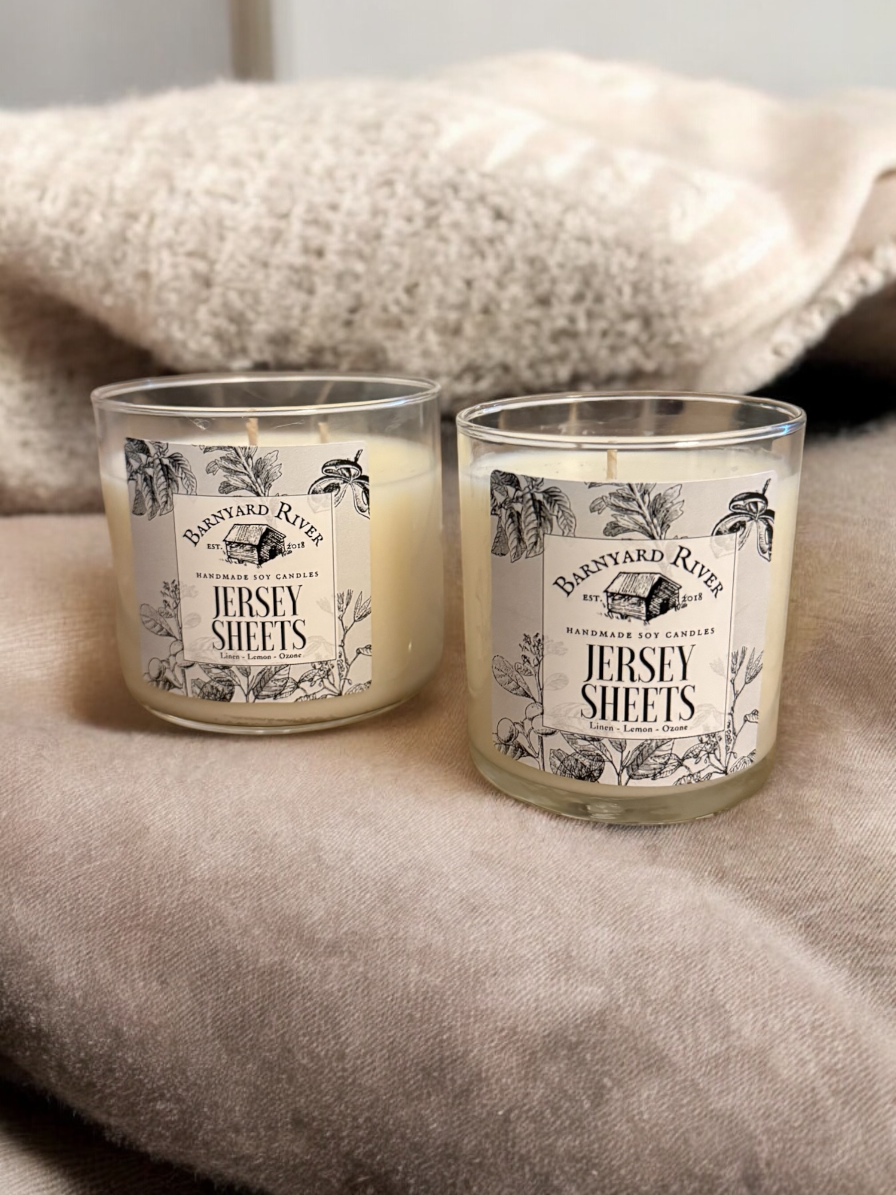 Stress Relief Candles | Fresh Jersey Sheets | Barnyard River